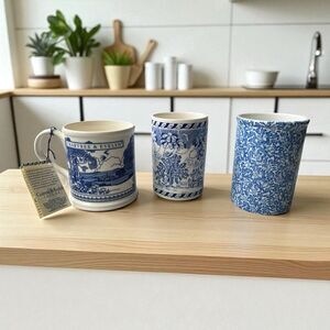 Nwt Set of 3 Mason’s Blue & White China Mugs